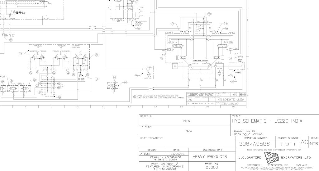 JCB JS220 hydraulic circuit diagram